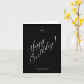 Carte Logo minimal Black Business Company Joyeux anniver (Fleur jaune)