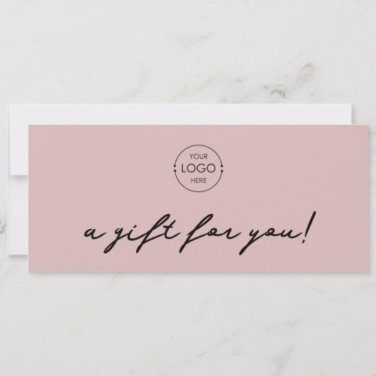 Carte Logo Minimaliste Blush Pink Certificat cadeau (Dos)