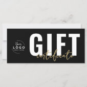 Carte Logo Modern Black Gold Business Certificat cadeau (Devant)