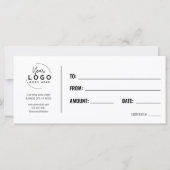 Carte Logo Moderne Certificat Cadeau Entreprise Script (Dos)