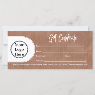 Carte Logo moderne et tendance Rustic Kraft Certificat