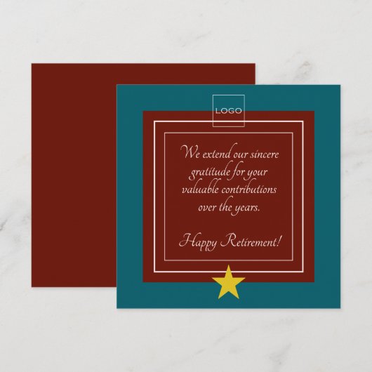 Carte Logo moderne, Gold Star Bourgogne et retraite Turq (Devant / Derrière)