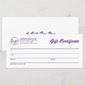 Carte Logo moderne Purple Business Certificat cadeau (Devant / Derrière)