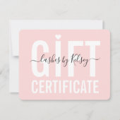 Carte Logo moderne rose pâle - Belle pièce cadeau Salon  (Devant)