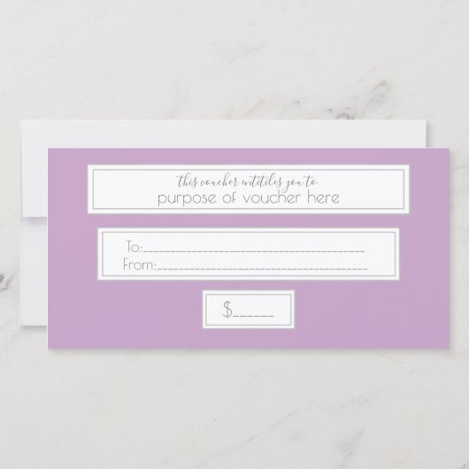 Carte Logo Monogram Moderne Lilac Salon Certificat cadea (Dos)