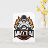 Carte Logo Muay Thai - Thai Boxer Fighter (Fleur jaune)
