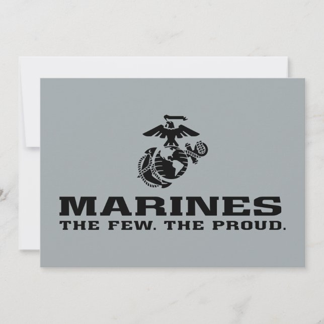 Carte Logo noir empilé USMC "The Rew, The Fiers" (Devant)