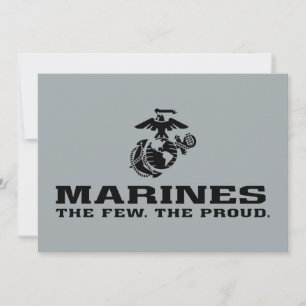 Carte Logo noir empilé USMC "The Rew, The Fiers"
