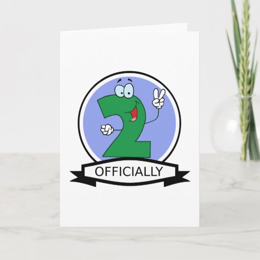 Carte Logo Officiellement 2 Anniversaire (Devant)