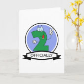Carte Logo Officiellement 2 Anniversaire (Fleur jaune)