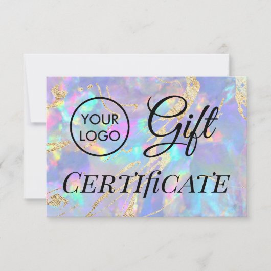 Carte logo opal certificat cadeau (Devant)