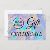 Carte logo opal certificat cadeau (Devant / Derrière)
