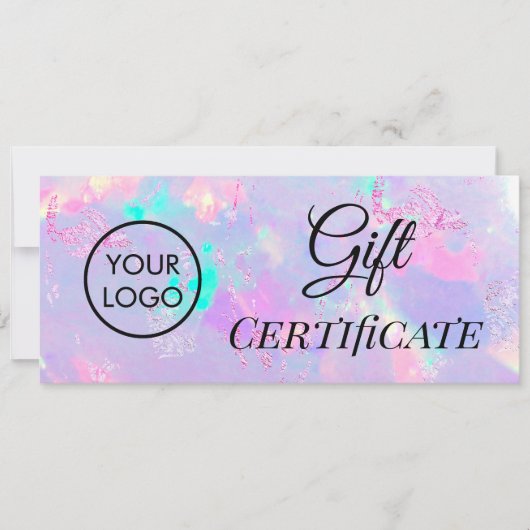 Carte logo opale violet certificat cadeau (Devant)