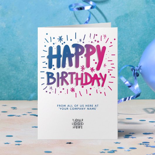 Carte Logo Personnalisé Fun Heureux Anniversaire Texte C