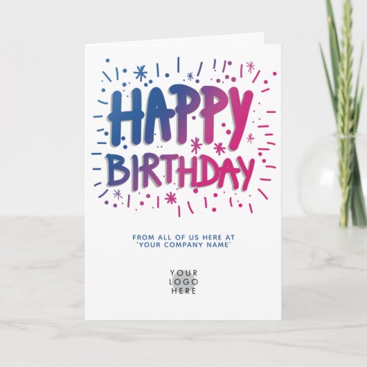 Carte Logo Personnalisé Fun Heureux Anniversaire Texte C (Devant)