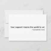 Carte Logo personnalisé – Merci, aucune commande minimum (Dos)