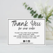 Carte Logo personnalisé noir et blanc Insertion multiméd (Debout devant)