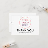 Carte Logo personnalisé - Pas de Merci de commande minim (Devant/Arrière en situation)