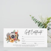 Carte Logo photo moderne Certificat cadeau photo (Debout devant)