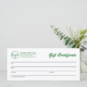 Carte Logo professionnel Green Business Cadeau Certifica (Debout devant)