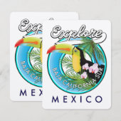 Carte Logo rétro de Baja California Sur Mexico (Devant / Derrière)