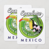 Carte Logo rétro de Playa Balandra Mexique (Devant / Derrière)