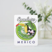 Carte Logo rétro de Playa Balandra Mexique (Debout devant)