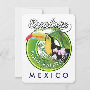 Carte Logo rétro de Playa Balandra Mexique