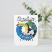 Carte Logo rétro pour explorer Orlando Floride. (Debout devant)