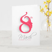 Carte Logo rose de la Journée internationale de la femme (Fleur jaune)