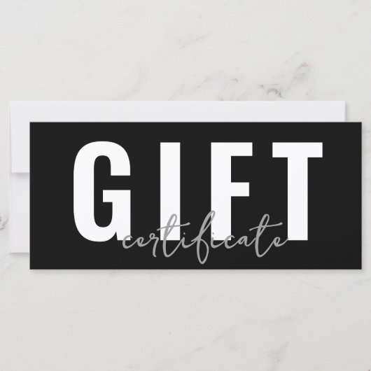 Carte Logo Script moderne Certificat cadeau d'entreprise (Devant)