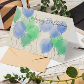 Carte Logo Simple Aquarelle Ballons Business Anniversair
