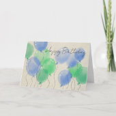 Carte Logo Simple Aquarelle Ballons Business Anniversair (Devant)