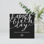 Carte Logo Simple Black White Script Entreprise Annivers (Debout devant)