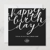 Carte Logo Simple Black White Script Entreprise Annivers (Devant)