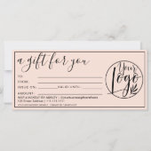 Carte Logo simple pastel de certificat cadeau de bordure (Devant)