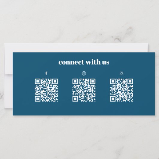 Carte Logo simple QR Code certificat cadeau bleu (Dos)