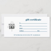 Carte Logo simple QR Code certificat cadeau bleu (Devant)