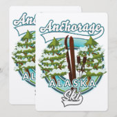 Carte logo ski Anchorage Alaska (Devant / Derrière)