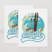Carte Logo ski Les Gets France (Devant / Derrière)