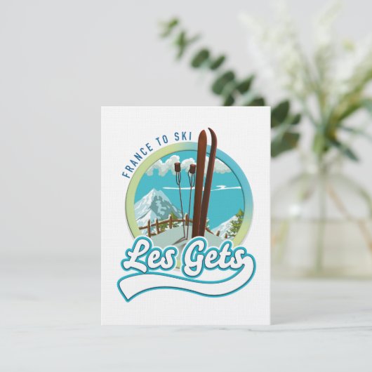 Carte Logo ski Les Gets France (Debout devant)