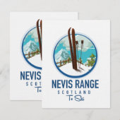 Carte logo ski Nevis Range Écosse (Devant / Derrière)