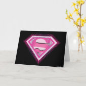 Carte Logo Supergirl rose (Fleur jaune)