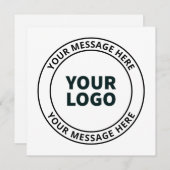 Carte Logo téléchargé + Texte circulaire modifiable (Devant / Derrière)