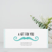 Carte Logo turquoise unique barbier boutique certificat  (Debout devant)