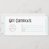 Carte Logo turquoise unique barbier boutique certificat  (Dos)