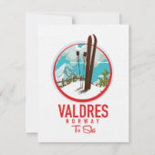 Carte logo Valdres Norvège Ski (Devant)