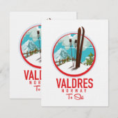 Carte logo Valdres Norvège Ski (Devant / Derrière)