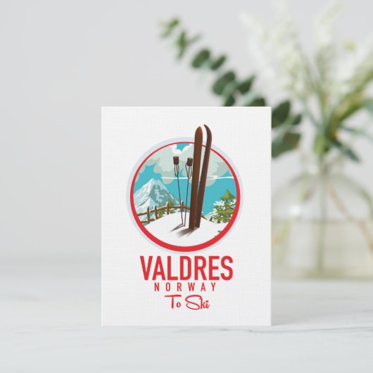 Carte logo Valdres Norvège Ski (Debout devant)