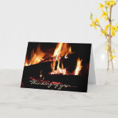 Carte Logs dans la cheminée Photographie de feu chaud (Fleur jaune)